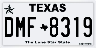 TX license plate DMF8319