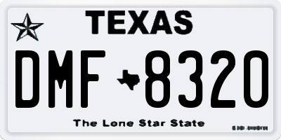 TX license plate DMF8320