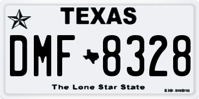 TX license plate DMF8328