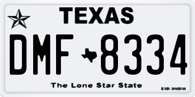 TX license plate DMF8334