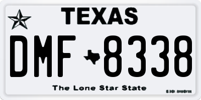 TX license plate DMF8338
