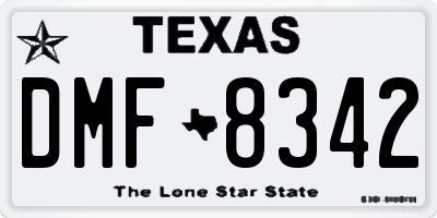 TX license plate DMF8342