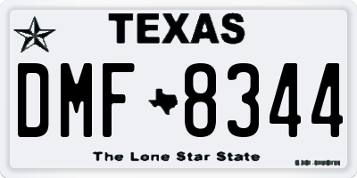TX license plate DMF8344