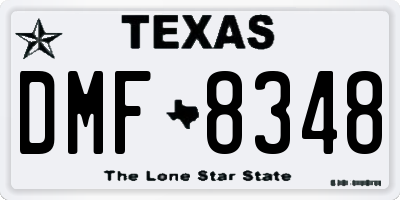 TX license plate DMF8348