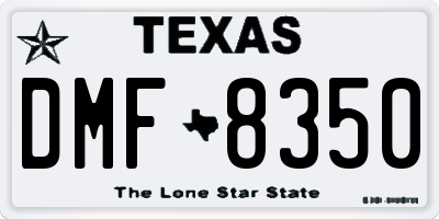 TX license plate DMF8350