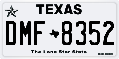 TX license plate DMF8352