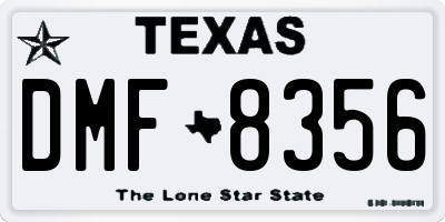 TX license plate DMF8356