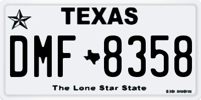 TX license plate DMF8358