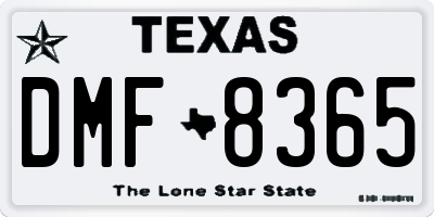 TX license plate DMF8365