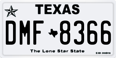 TX license plate DMF8366