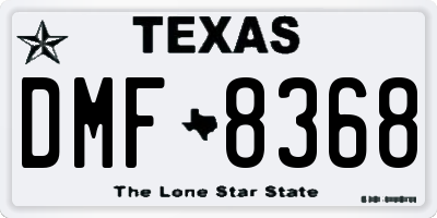 TX license plate DMF8368