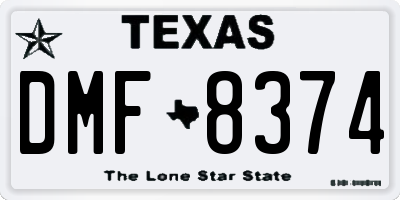 TX license plate DMF8374