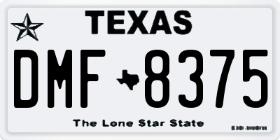 TX license plate DMF8375