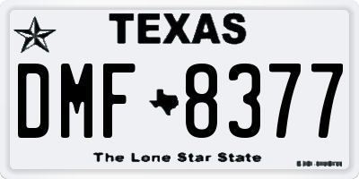 TX license plate DMF8377