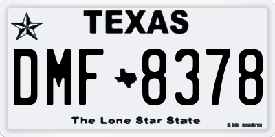 TX license plate DMF8378