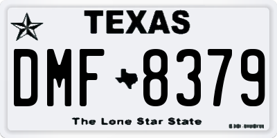 TX license plate DMF8379