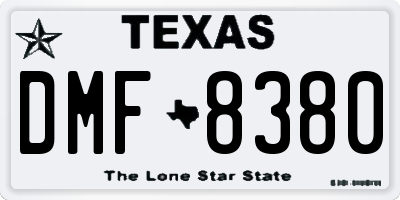 TX license plate DMF8380