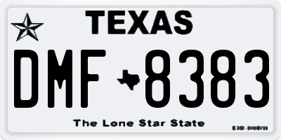 TX license plate DMF8383