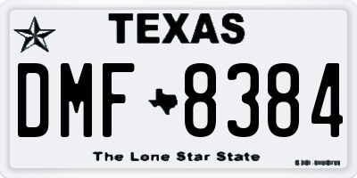 TX license plate DMF8384