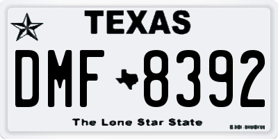 TX license plate DMF8392