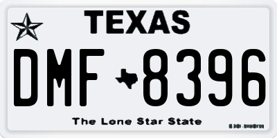 TX license plate DMF8396