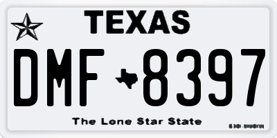 TX license plate DMF8397