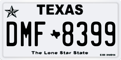 TX license plate DMF8399