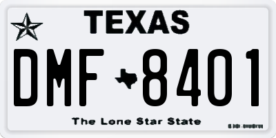 TX license plate DMF8401