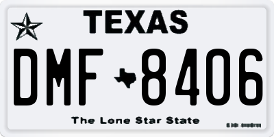 TX license plate DMF8406