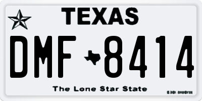 TX license plate DMF8414