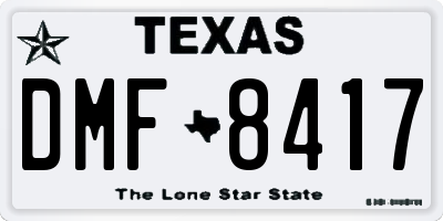 TX license plate DMF8417