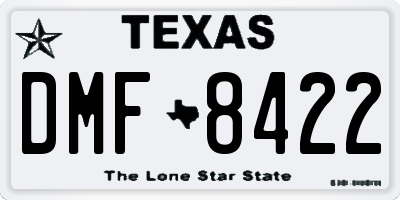 TX license plate DMF8422