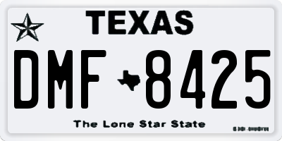 TX license plate DMF8425
