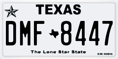 TX license plate DMF8447