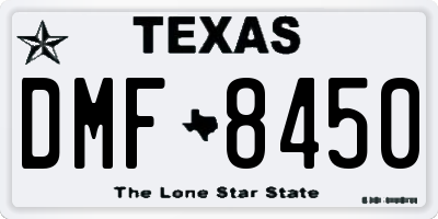 TX license plate DMF8450