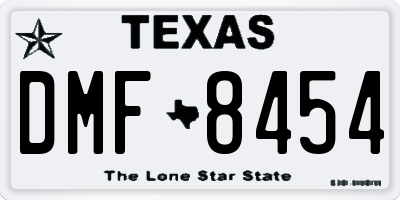 TX license plate DMF8454