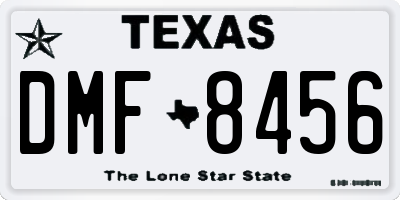 TX license plate DMF8456