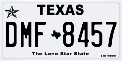 TX license plate DMF8457