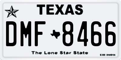 TX license plate DMF8466