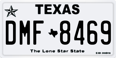 TX license plate DMF8469