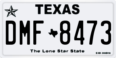 TX license plate DMF8473