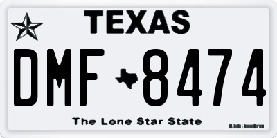 TX license plate DMF8474