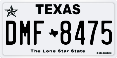 TX license plate DMF8475