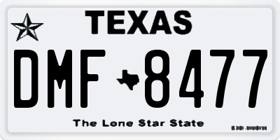 TX license plate DMF8477