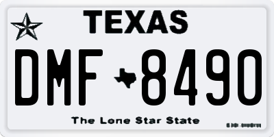 TX license plate DMF8490