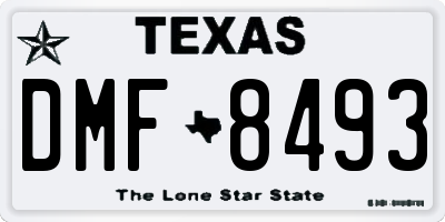 TX license plate DMF8493