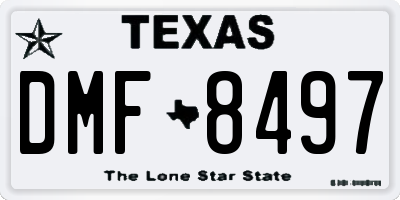 TX license plate DMF8497