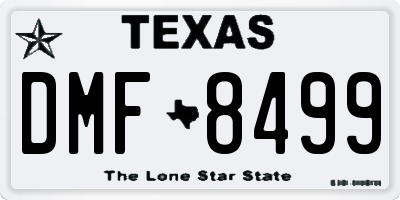 TX license plate DMF8499