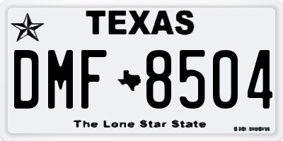 TX license plate DMF8504