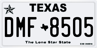 TX license plate DMF8505